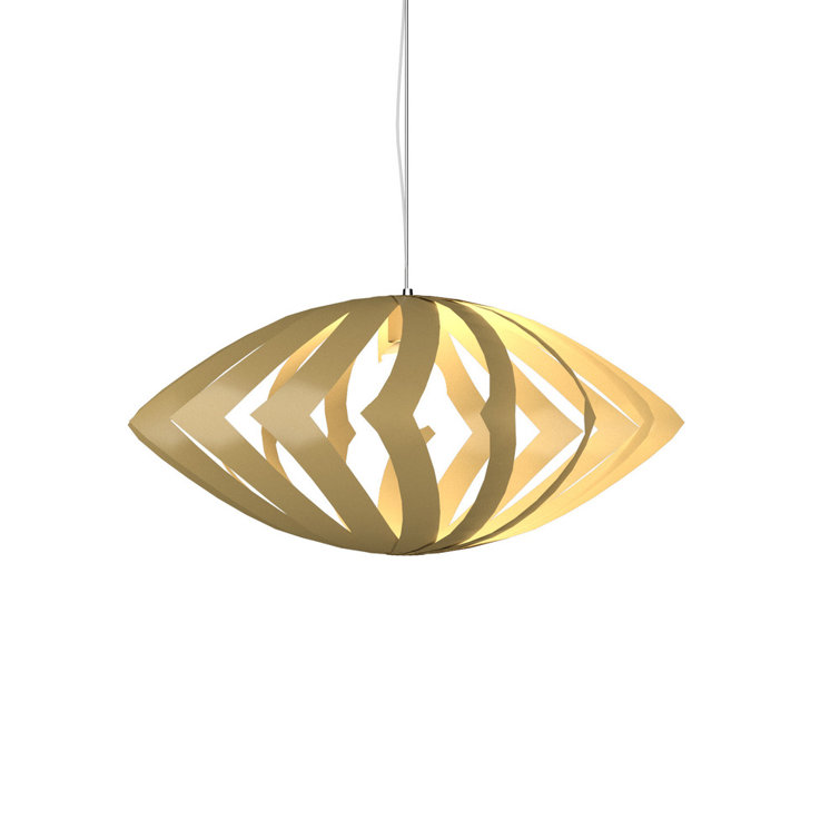 American Walnut Geometric Pendant Light with LED