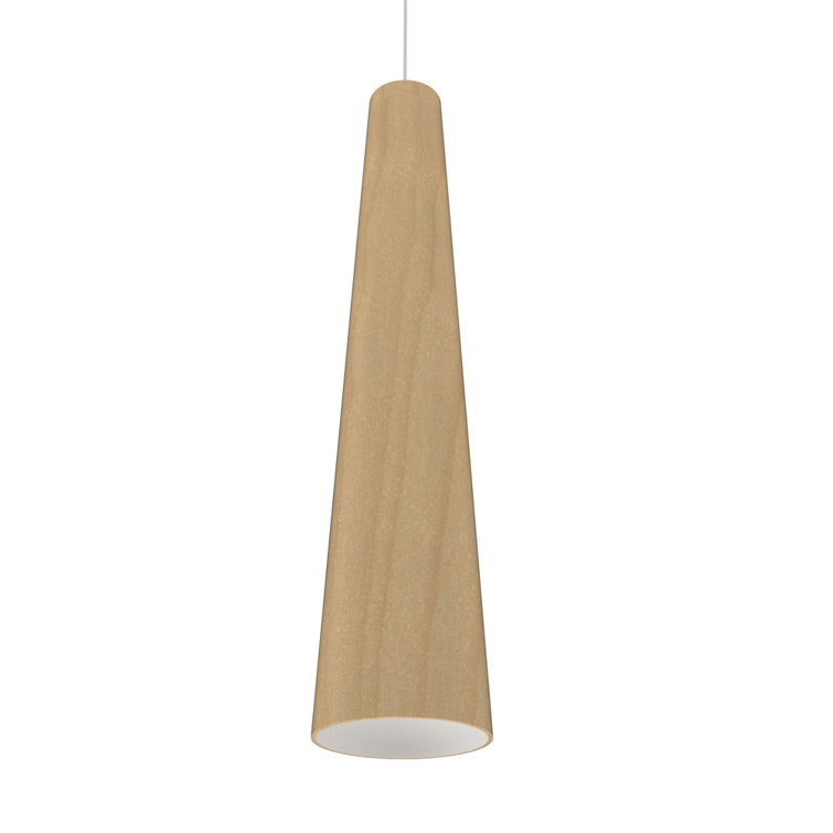 Maple and Bronze Conical Mini Pendant Light