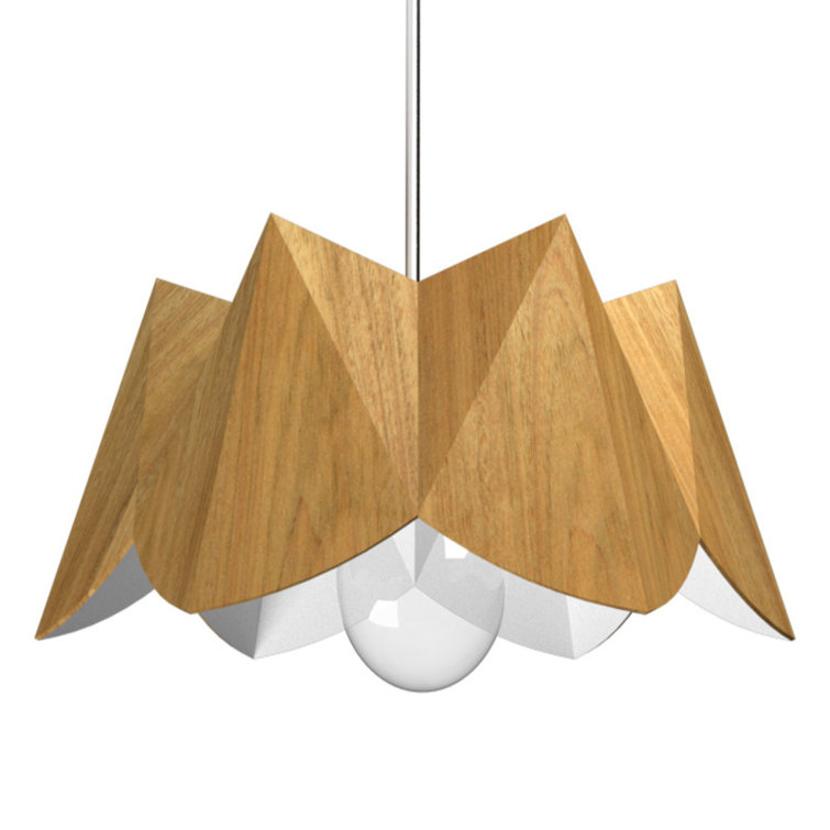 Louro Freijo Geometric Wood Veneer Pendant Light