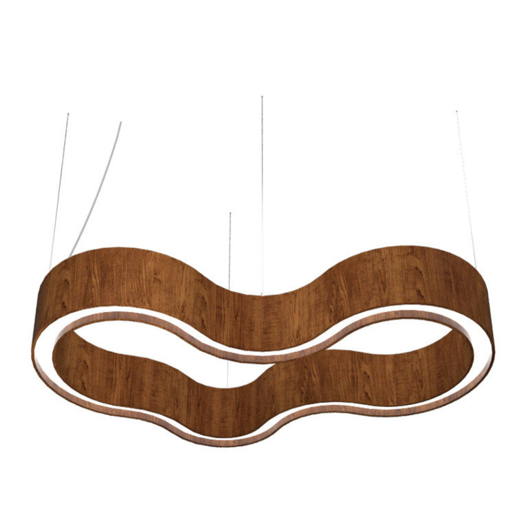 Imbuia Wood LED Geometric Pendant Light