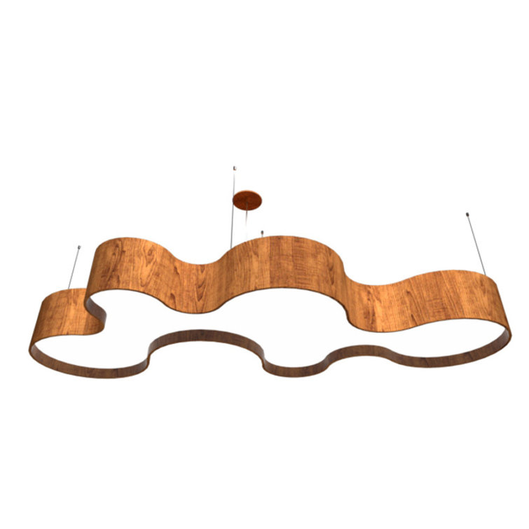 Imbuia Wood and White Acrylic LED Pendant Light