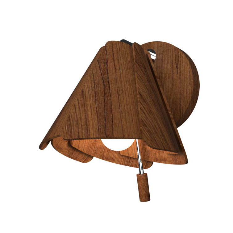 Imbuia Wood and Fuchsia Shade Modern Wall Sconce