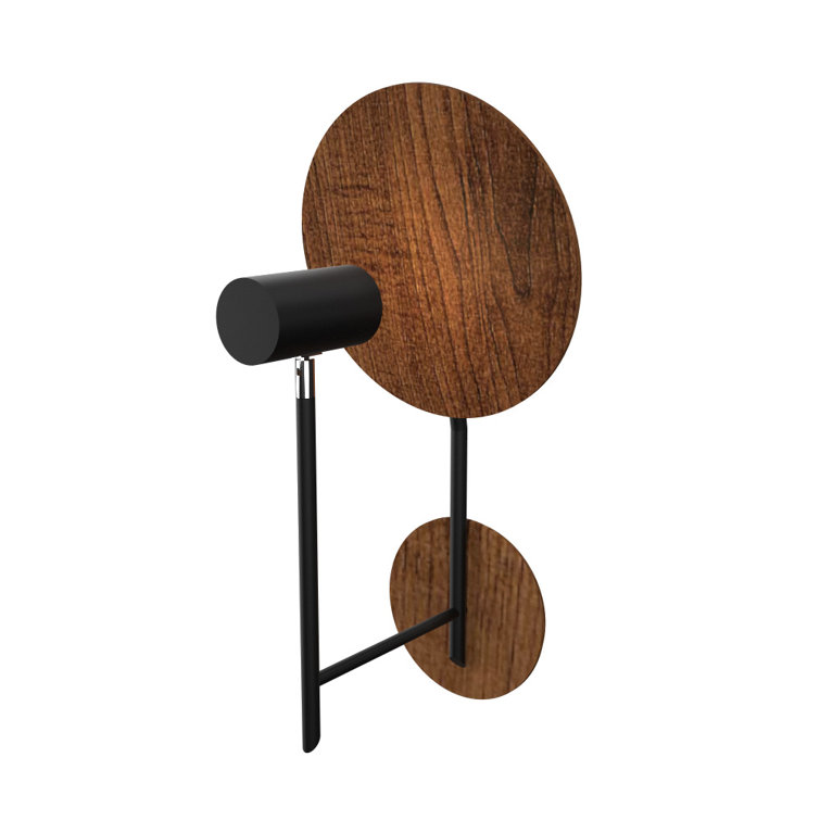 Black and Imbuia Wood Direct Wired Sconce