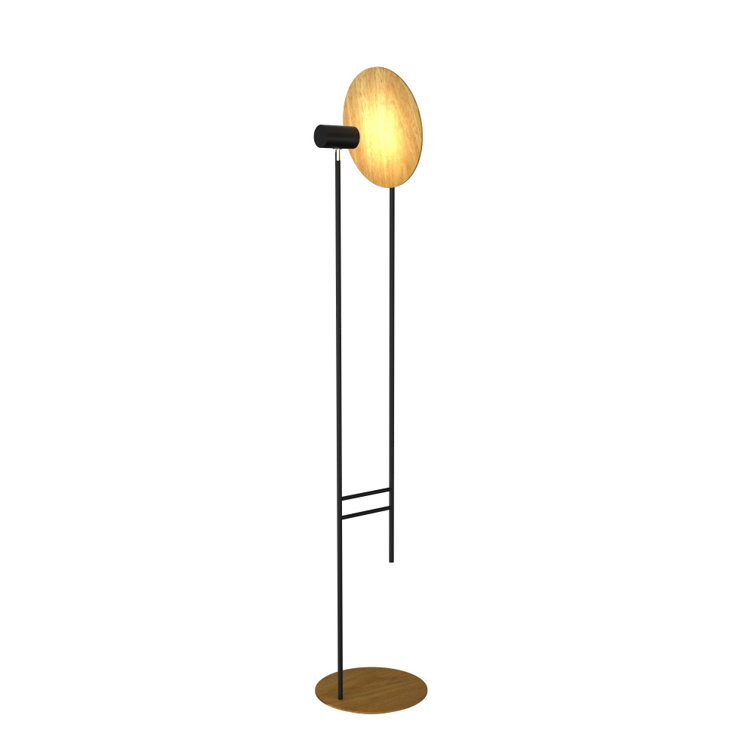Adjustable Black and Wood Tripod Floor Lamp