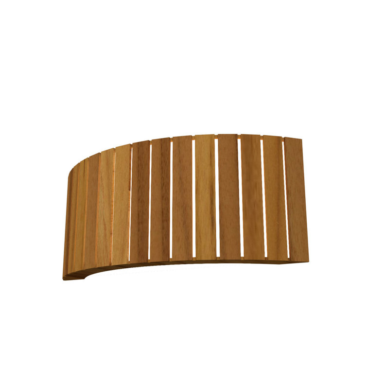 Teak and White Acrylic LED Wall Sconce