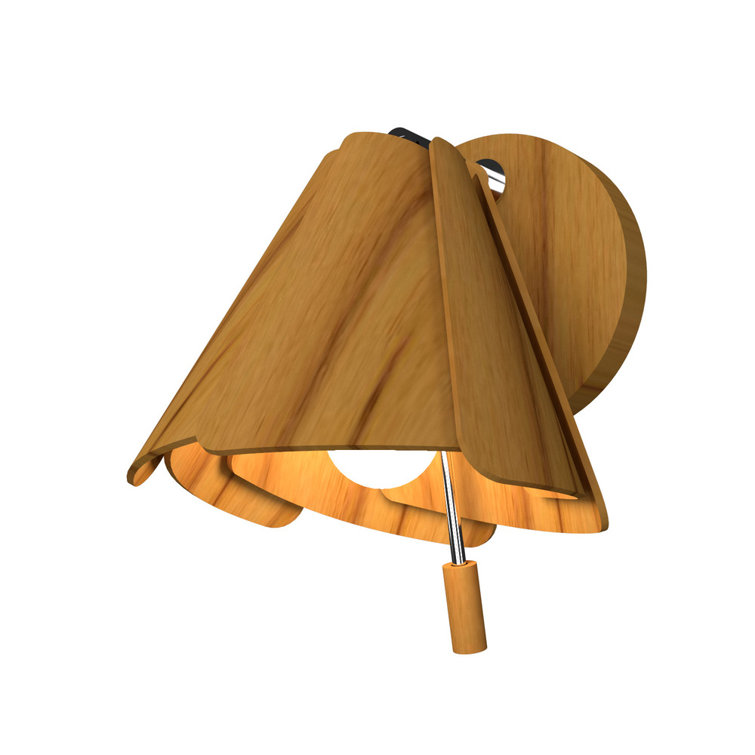 Teak Wood Veneer Contemporary Wall Sconce
