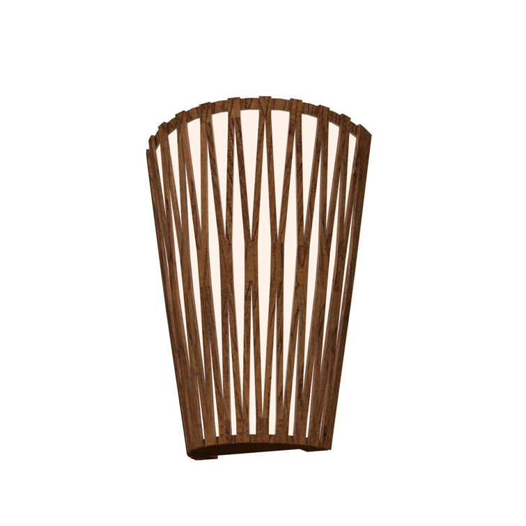 Imbuia Wood Veneer LED Flush Mounted Sconce