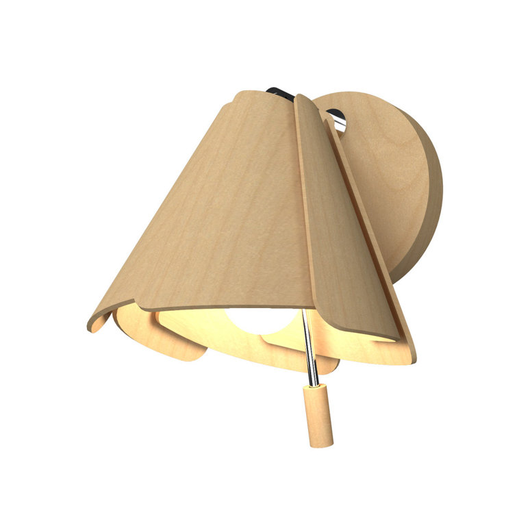 Maple Wood Direct Wired Electric Wall Sconce