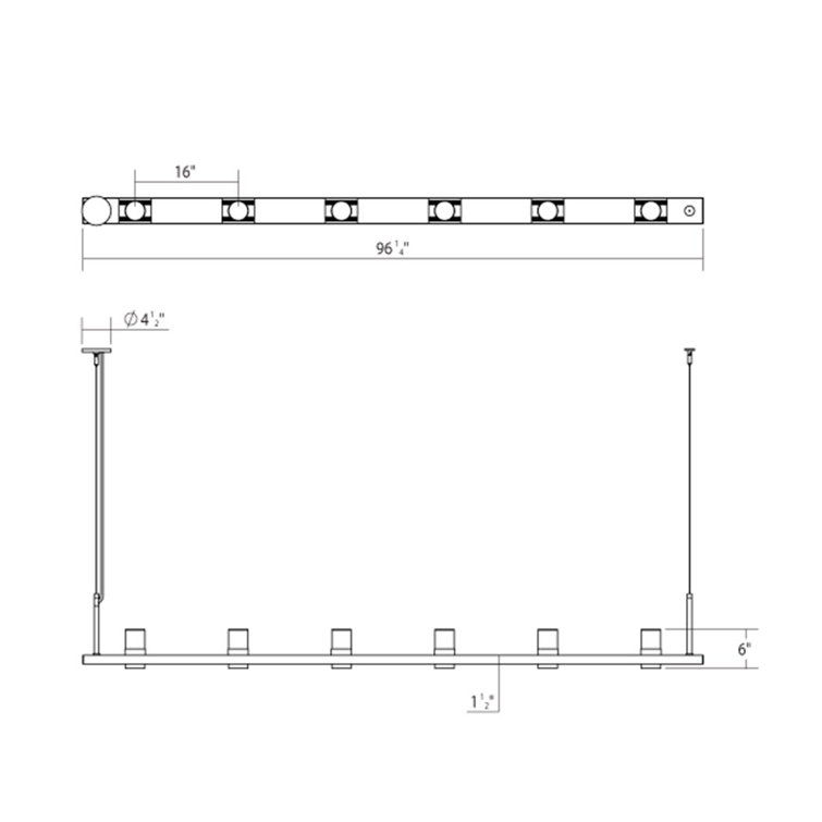 Satin White Intervals 96" LED Linear Pendant Light for Indoor/Outdoor