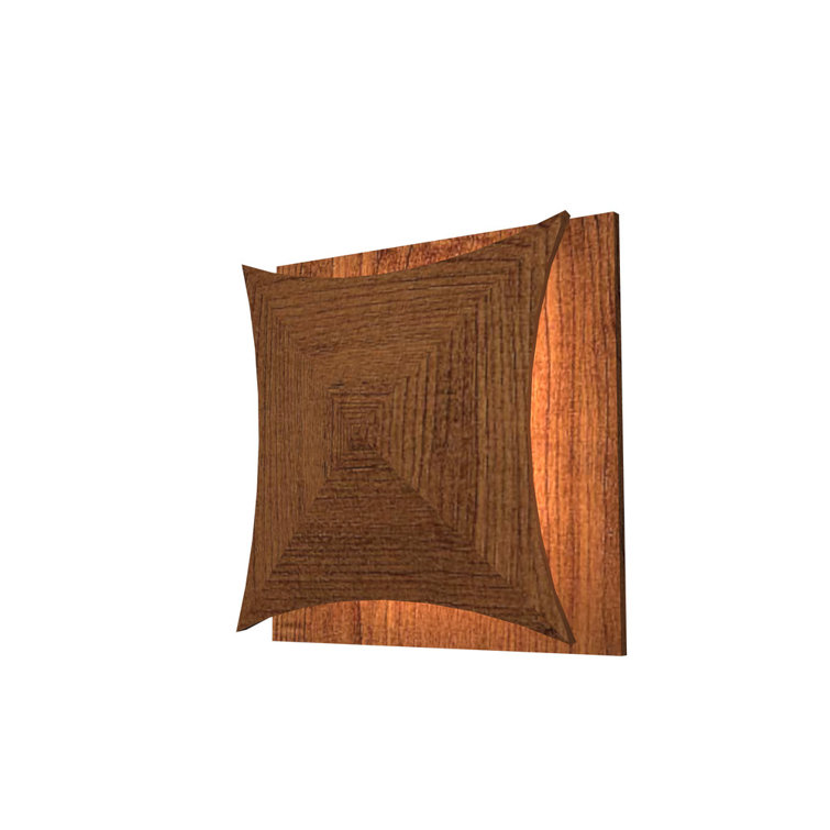 Imbuia Wood LED Direct Wired Electric Sconce