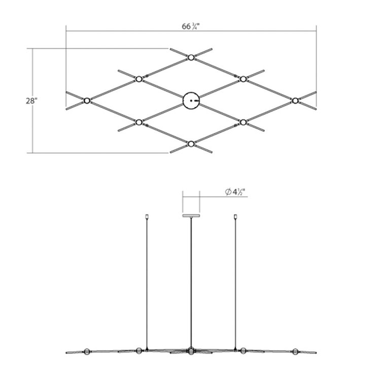 Aquarius Constellation Brass LED Chandelier 28"x66.75"
