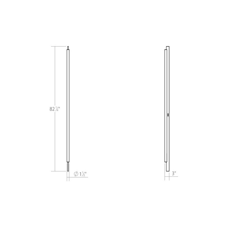 Keel™ 82.25'' Slim Black Metal LED Dimmable Wall Sconce