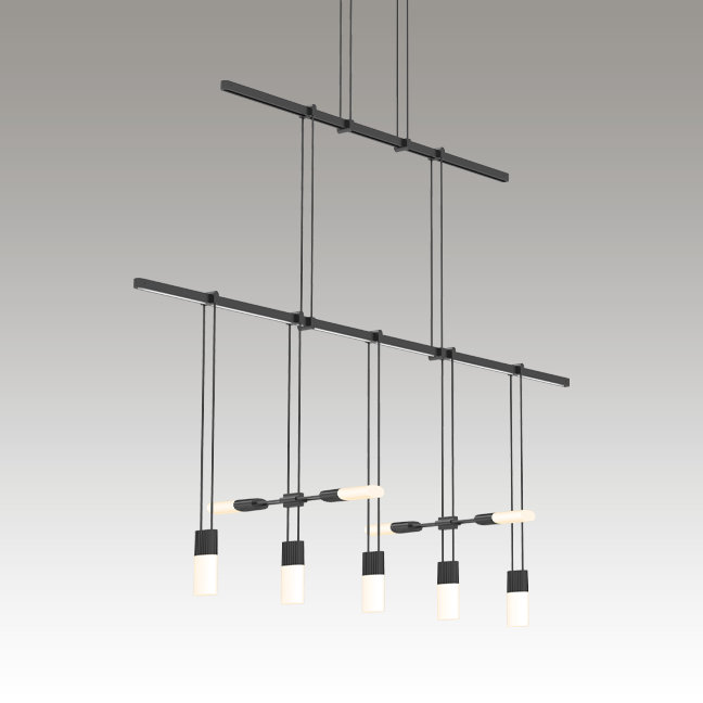 Suspenders 27" Satin Black Glass LED Island Pendant
