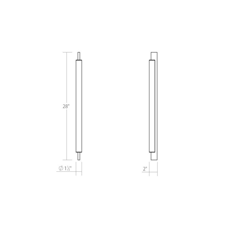Keel 28" White Bright Satin Aluminum Dimmable LED Bath Bar