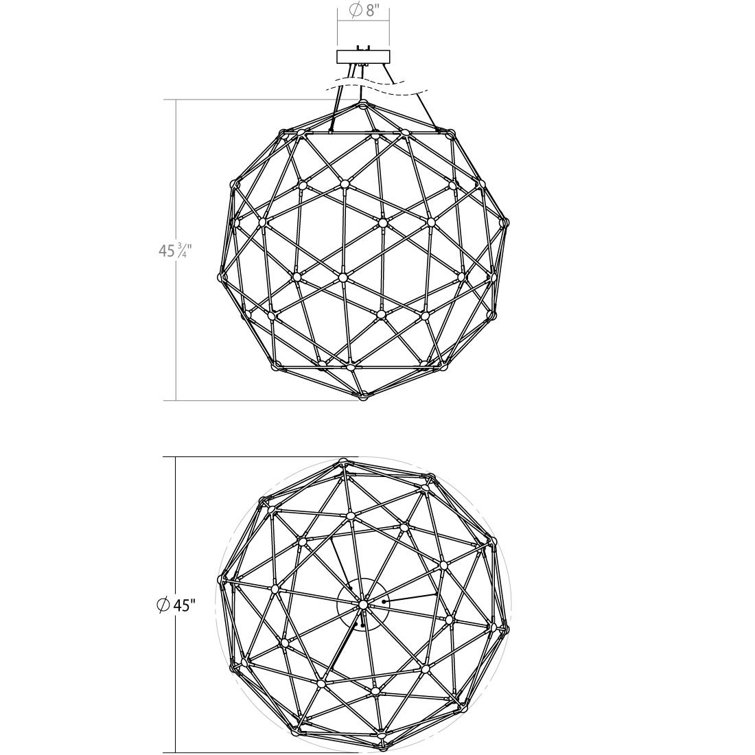 Constellation 40-Light Satin Nickel LED Geometric Chandelier