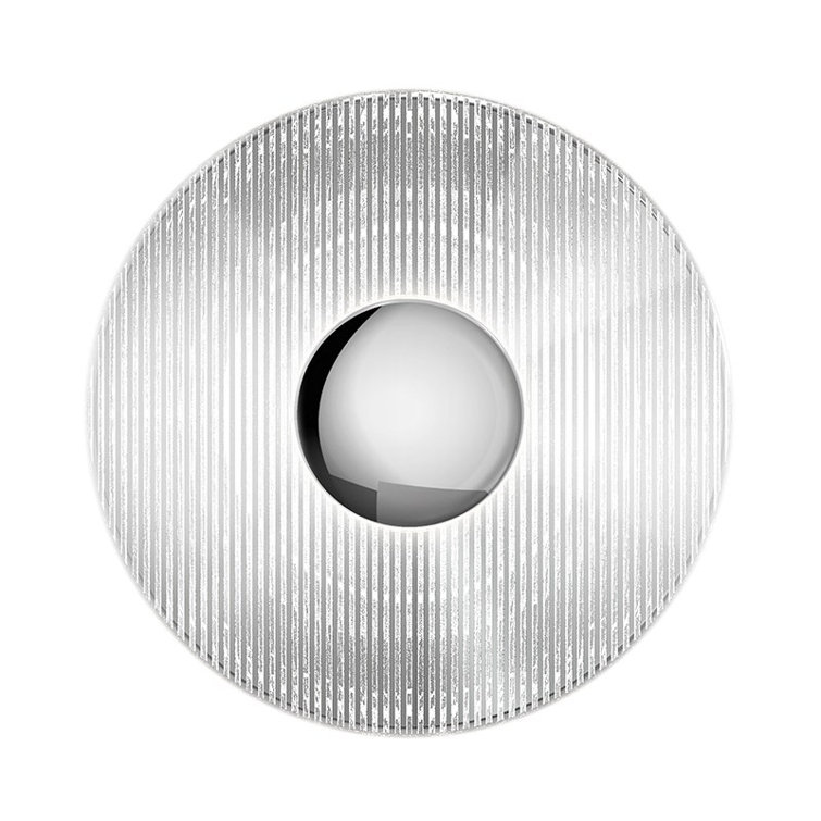 Sleek Polished Chrome Dimmable LED Wall Sconce with Clear Disc