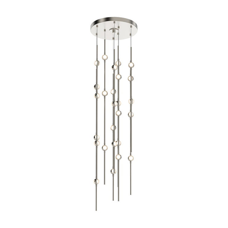 Constellation Andromeda Satin Nickel 40" LED Pendant with Crystal Lens