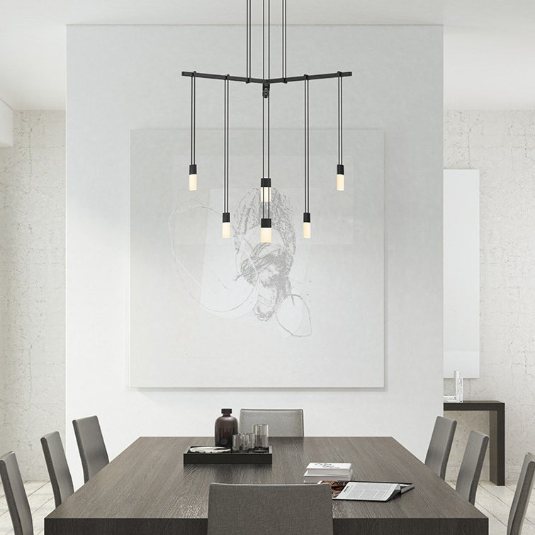 Eclipse 24" Black Glass LED Island Pendant Light