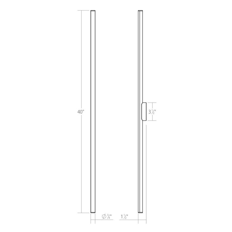 Fino 40" Satin Chrome Dimmable LED Outdoor Bath Bar