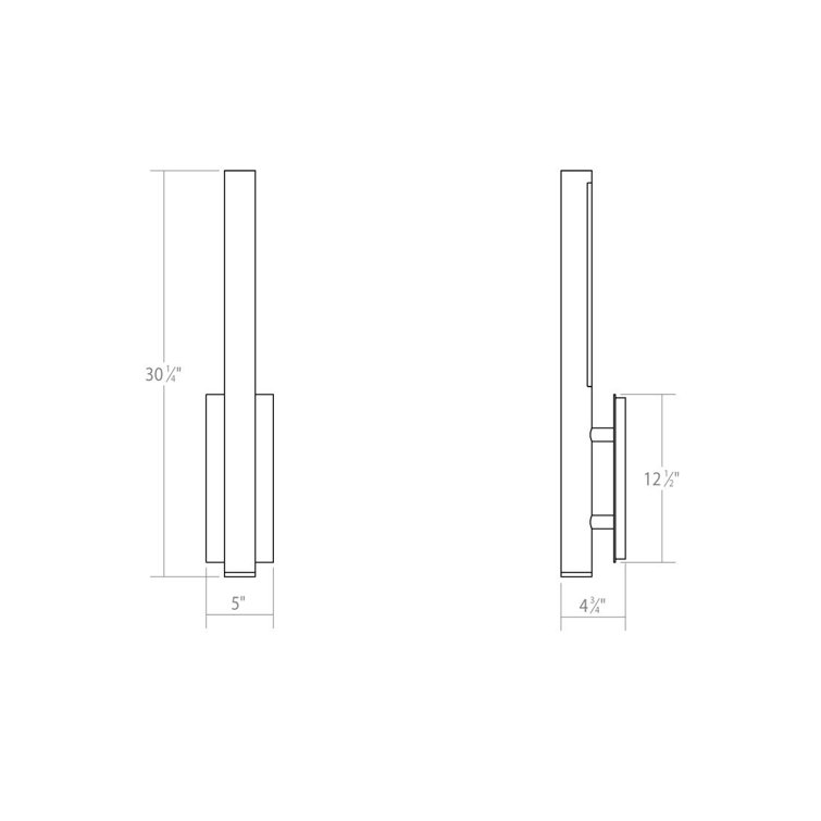 Black Aluminum 30" Dimmable Cylinder LED Wall Sconce