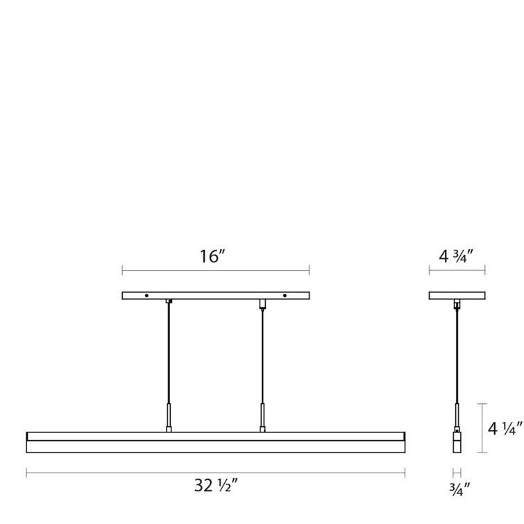 Stiletto Bright Satin Aluminum LED Kitchen Island Pendant