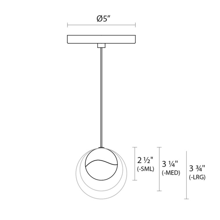 Luminous Globe 3.25" LED Pendant in Satin Nickel Finish