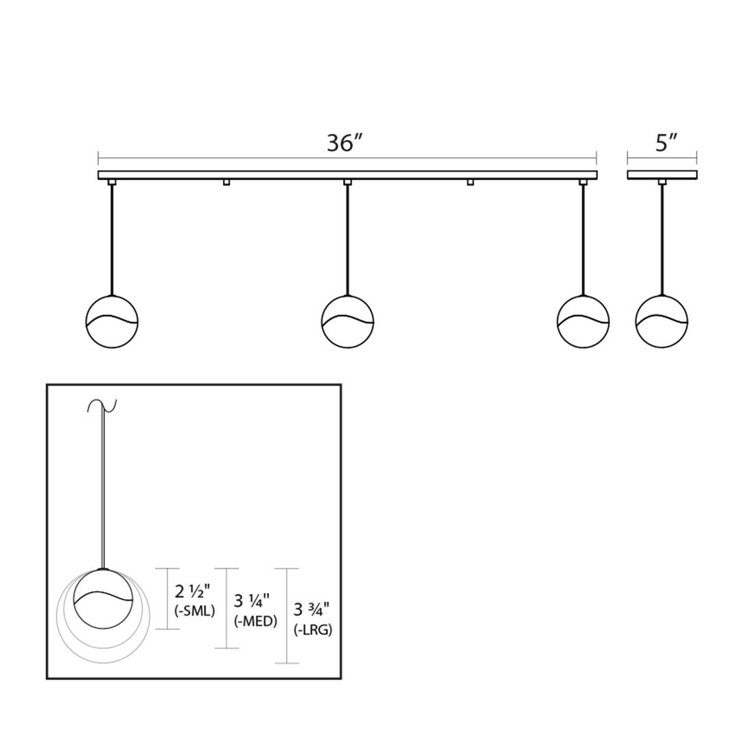 Contemporary Satin Nickel 3-Light LED Island Pendant