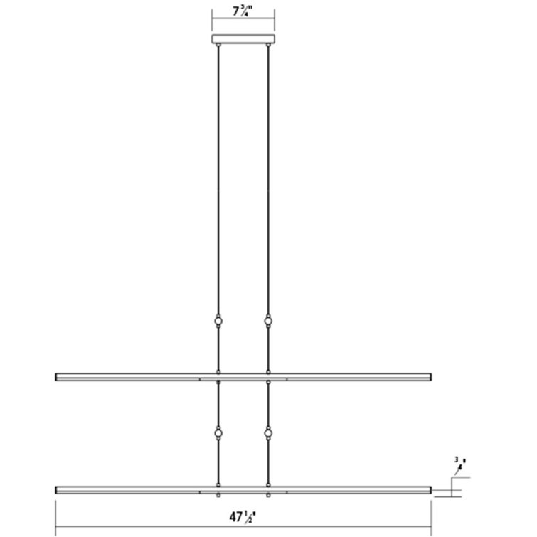 Satin White 47.5" Aluminum LED Tiered Chandelier