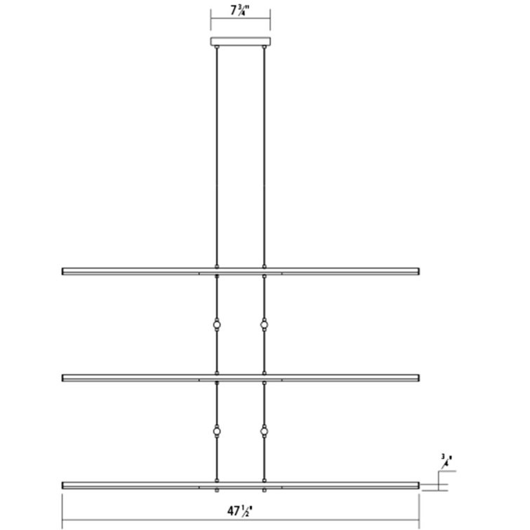 Satin White Tik-Tak 47.5'' Modern LED Tiered Chandelier