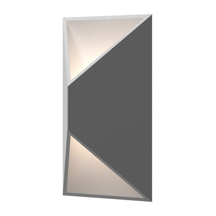 Prisma Textured Gray Triangular LED Flush Mount Sconce