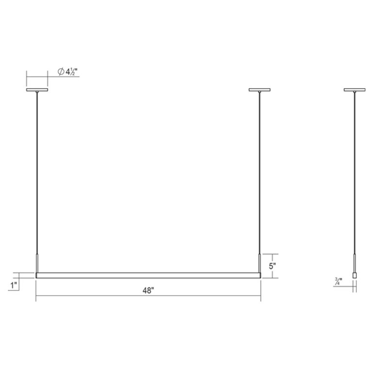 Satin Black Thin-Line 72" LED Linear Pendant for Indoor/Outdoor