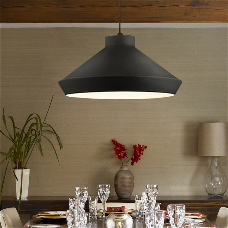 Koma 7.25" Modern LED Pendant Light in Satin Black