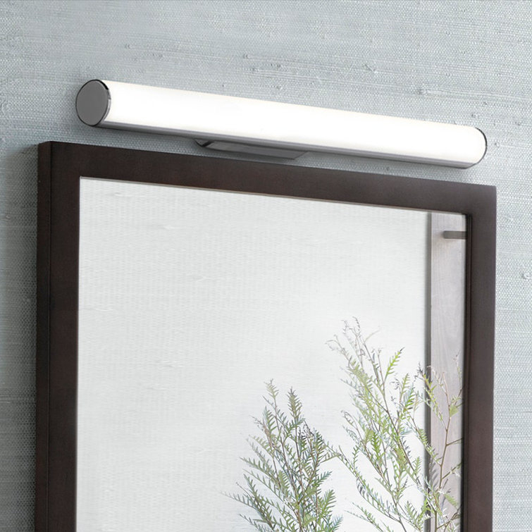 Sleek Polished Chrome 24" LED Cylinder Bath Bar