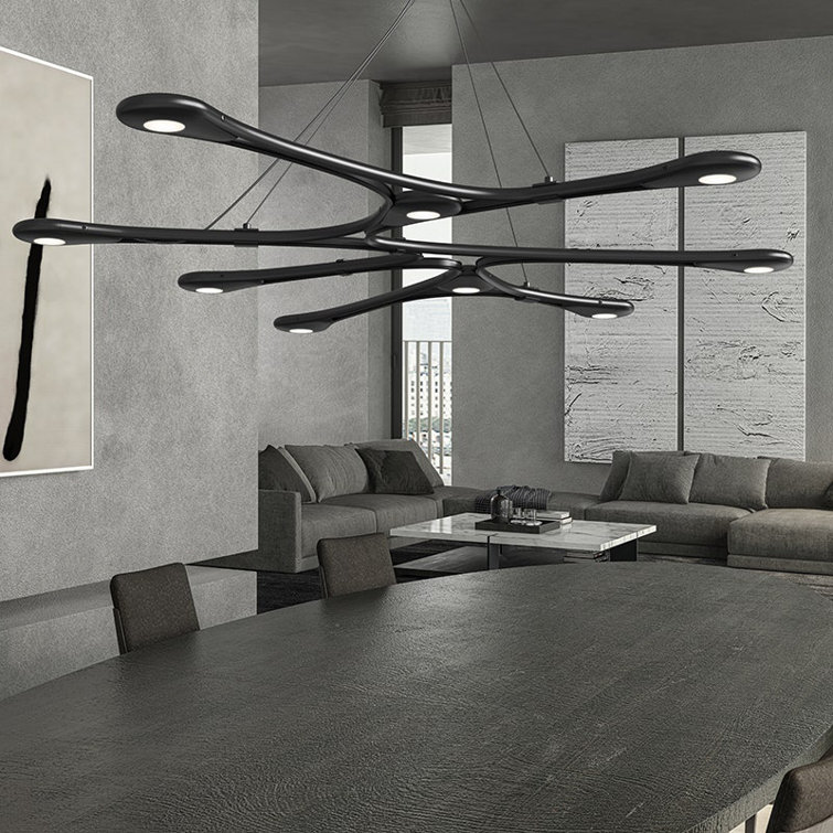 Sleek Satin White Aluminum LED Island Pendant