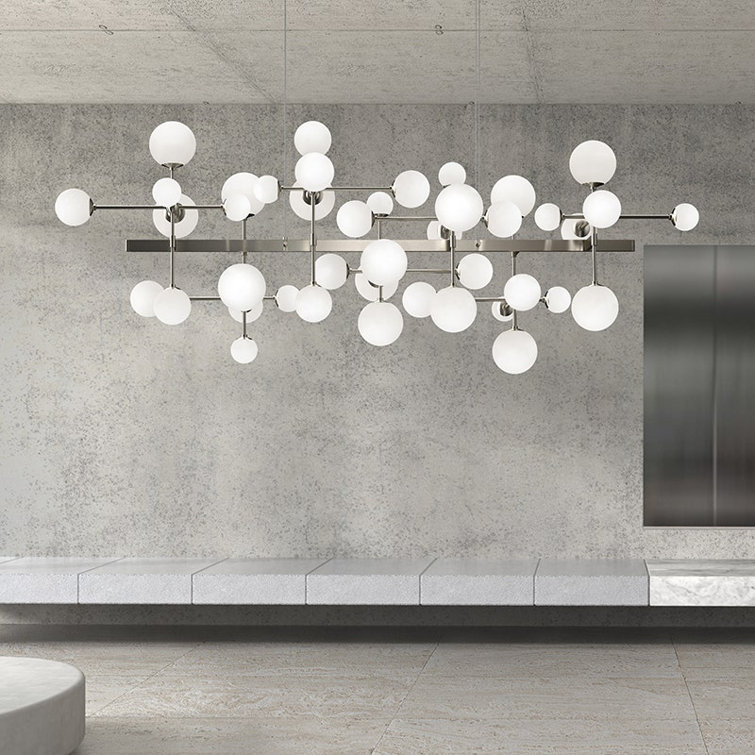 Nebula Satin Nickel 11-Light LED Globe Pendant