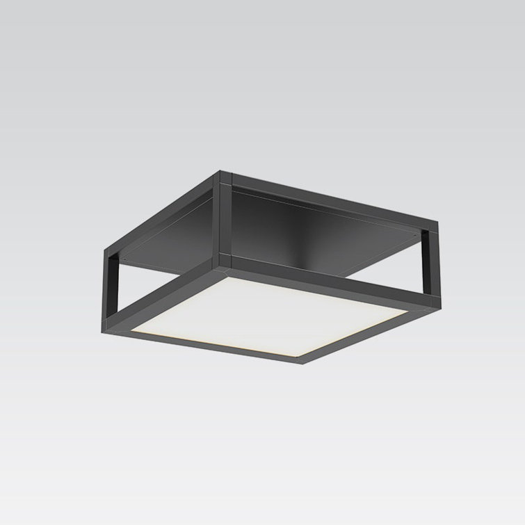 Black Aluminum 12.5" LED Indoor/Outdoor Flush Mount