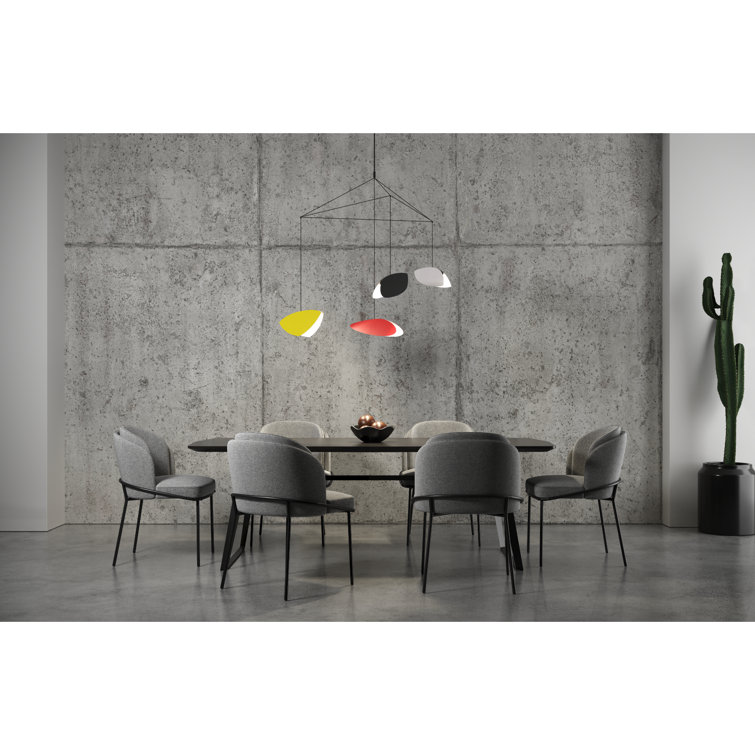 Modern Black Aluminum LED Pendant with Satin White Shades