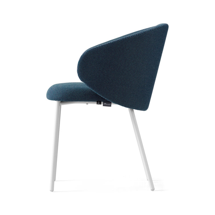 Optic White and Thyme Green Metal Dining Chair with Cushions