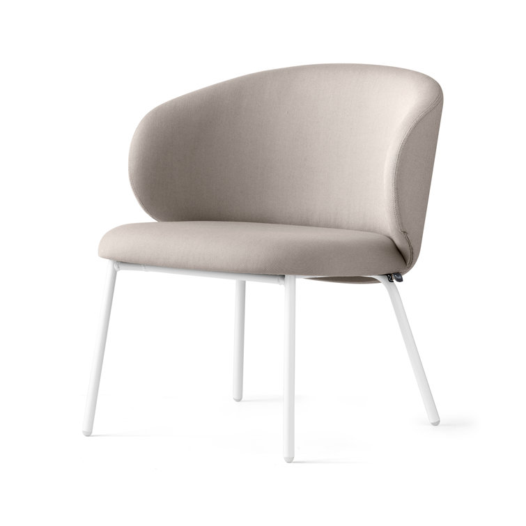Optic White Metal Frame Outdoor Lounge Chair with Sand Cushions