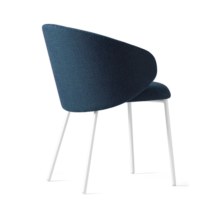 Optic White and Thyme Green Metal Dining Chair with Cushions