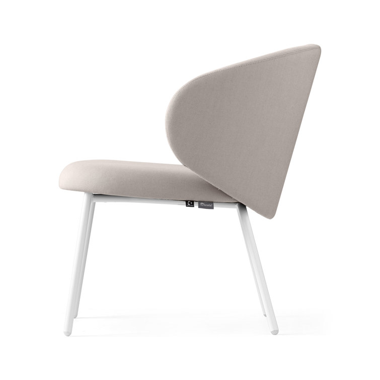 Optic White Metal Frame Outdoor Lounge Chair with Sand Cushions