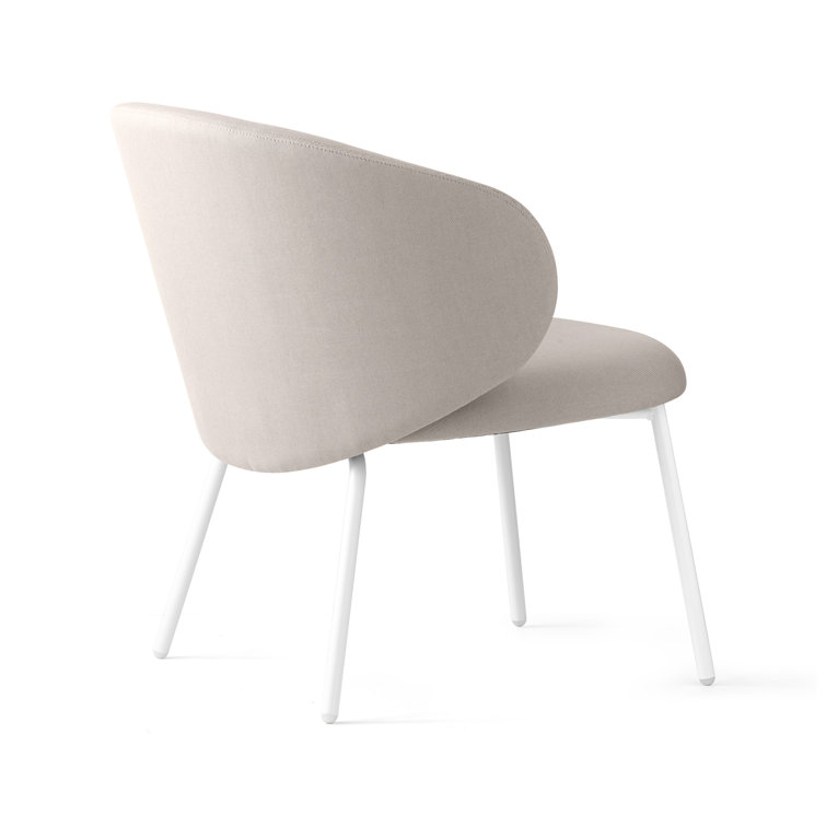 Optic White Metal Frame Outdoor Lounge Chair with Sand Cushions