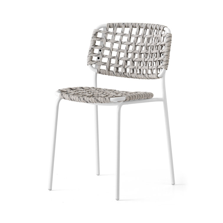 Matt Optic White Sand Woven Rope Outdoor Chair