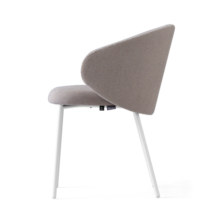 Tuka White Metal Frame Dining Chair with Sand Cushions