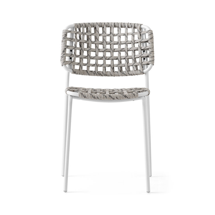 Matt Optic White Sand Woven Rope Outdoor Chair