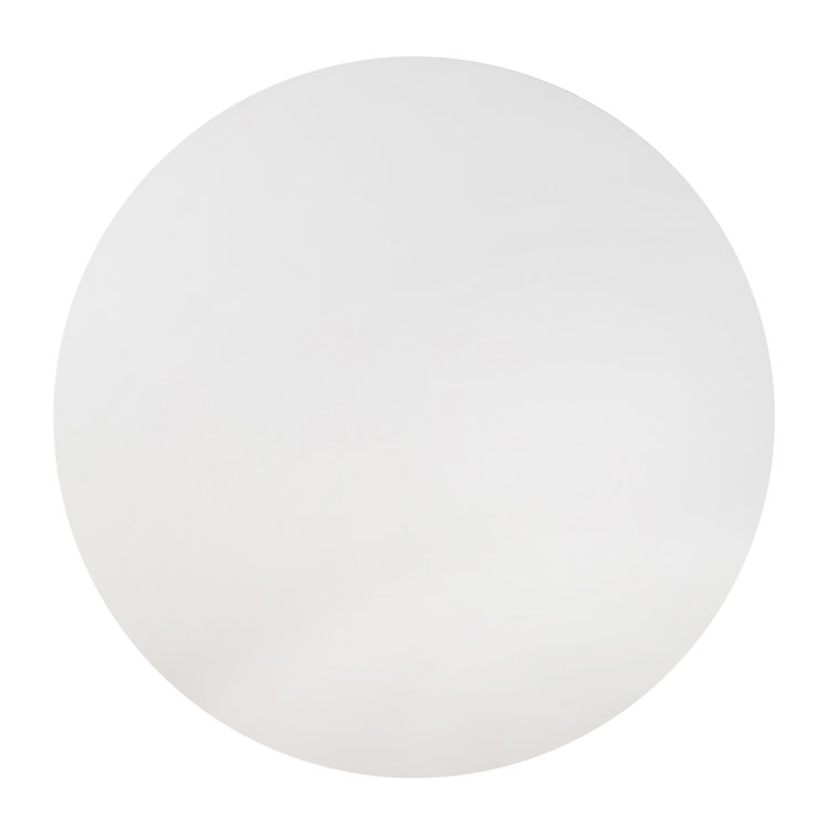 55" White Round Wood Dining Table with Pedestal Base