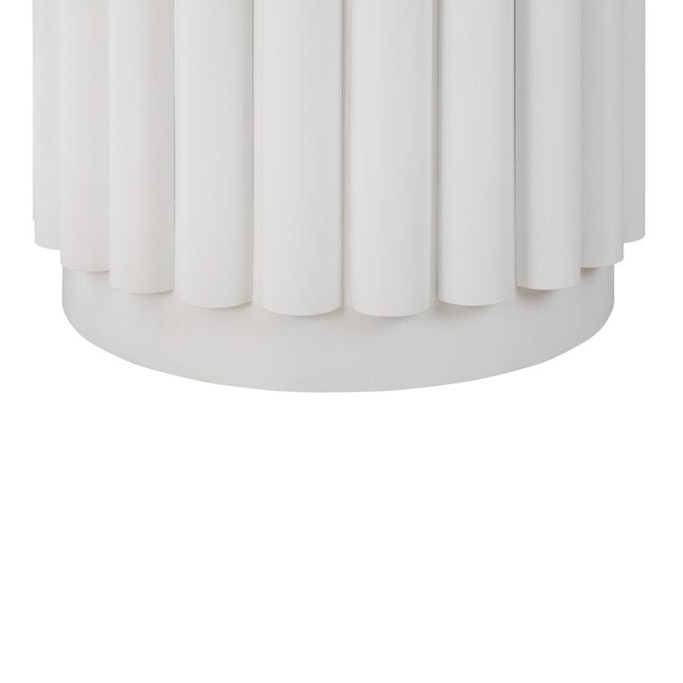 55" White Round Wood Dining Table with Pedestal Base