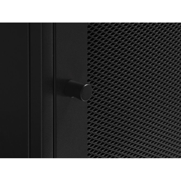 Black Steel 3-Door Adjustable Shelving Storage Cabinet