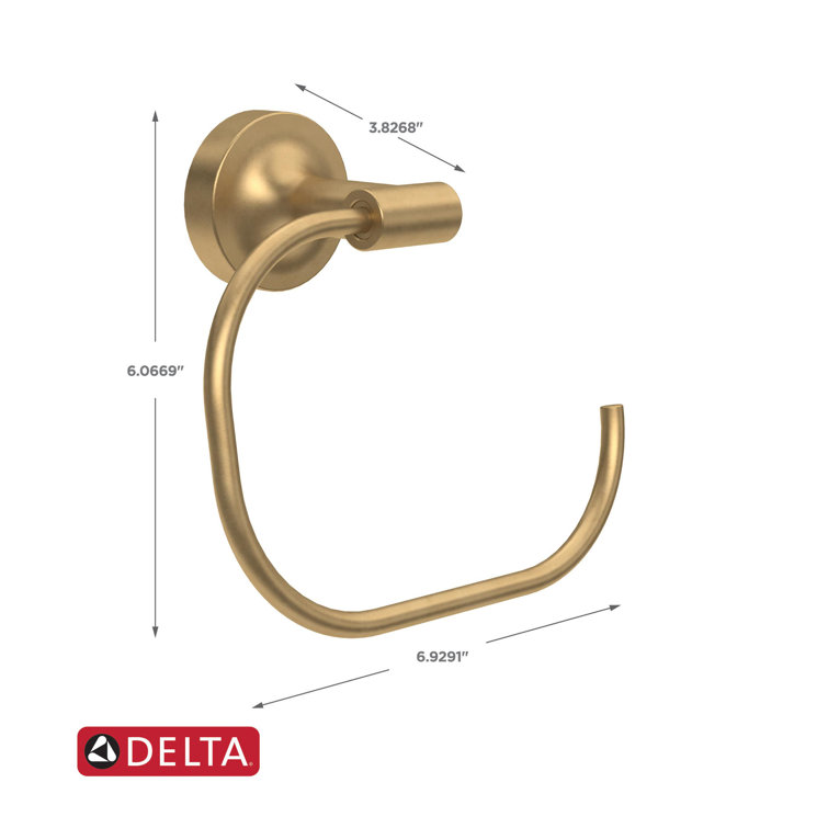 Voisin Satin Gold Wall Mounted Round Towel Ring