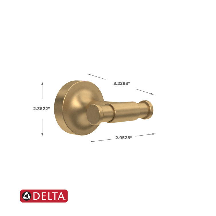 Satin Gold Matte Finish Double Wall Mount Towel Hook